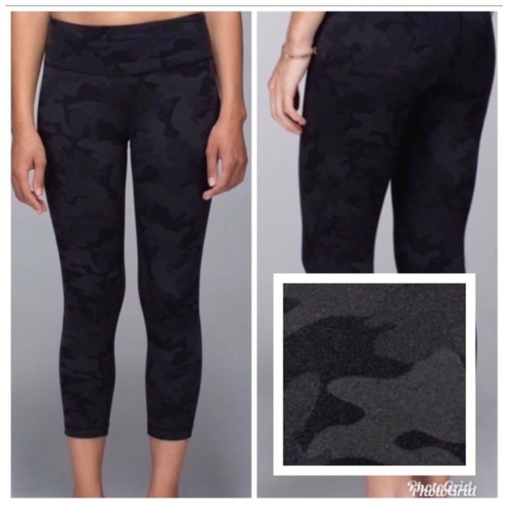 Lululemon Wunderunder Crop Savasana Camo Black 4